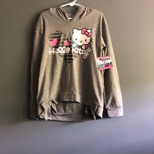Hello Kitty Kids Grey Lightweight Hoodie Sz-6X NWT
